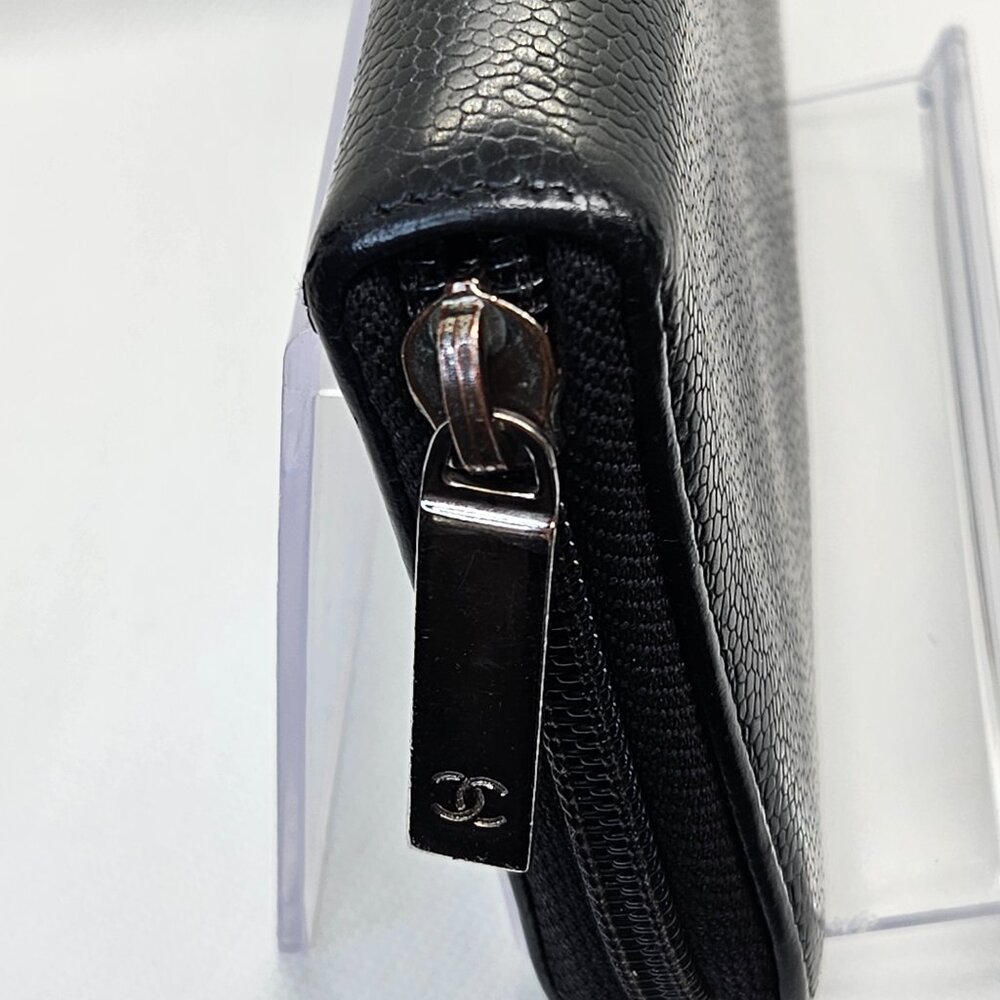 Chanel Timeless Caviar Black Leather Full Zipper Wallet - Picture 11 of 11